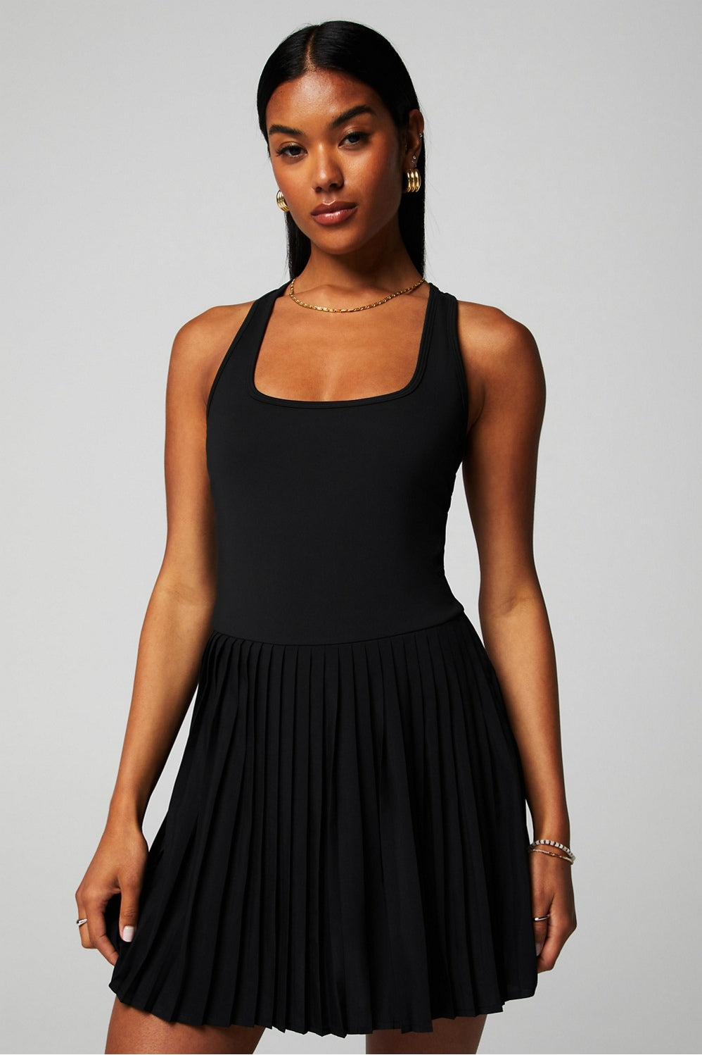 HOT SHOT PLEATED CLASSIC MINI DRESS