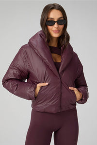 SHAWL COLLAR PUFFER SHINE JACKET
