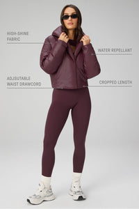 SHAWL COLLAR PUFFER SHINE JACKET