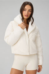 SHAWL COLLAR PUFFER SHINE JACKET