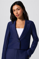 PINSTRIPE CROPPED BLAZER