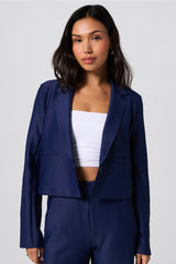 PINSTRIPE CROPPED BLAZER