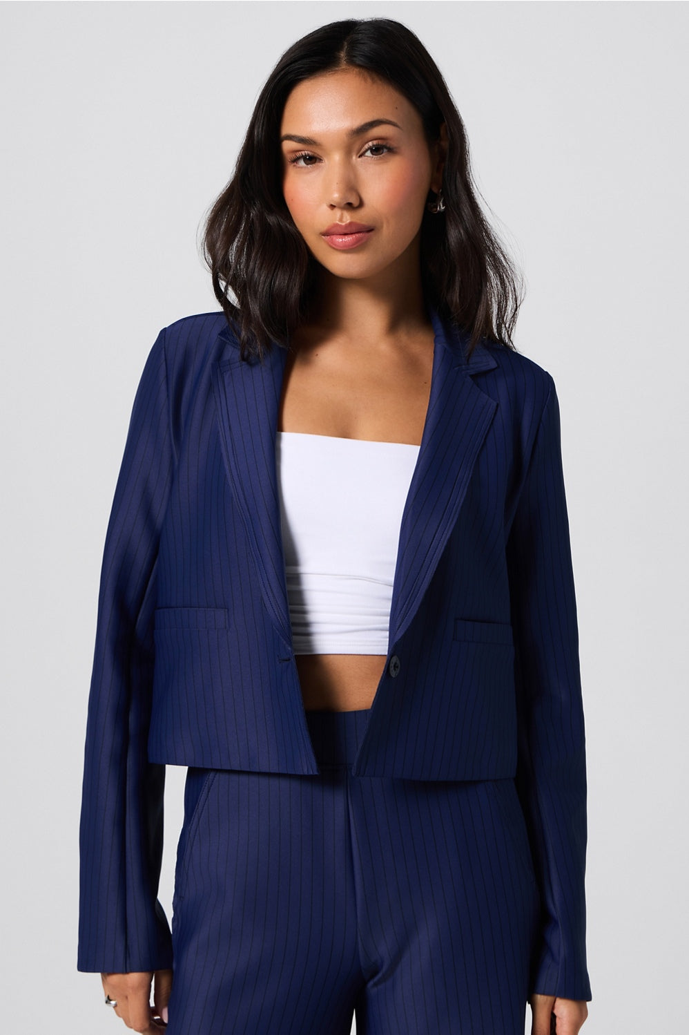 PINSTRIPE CROPPED BLAZER