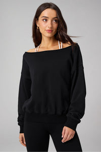 YEAR ROUND TERRY OFF SHOULDER SWEATSHIRT