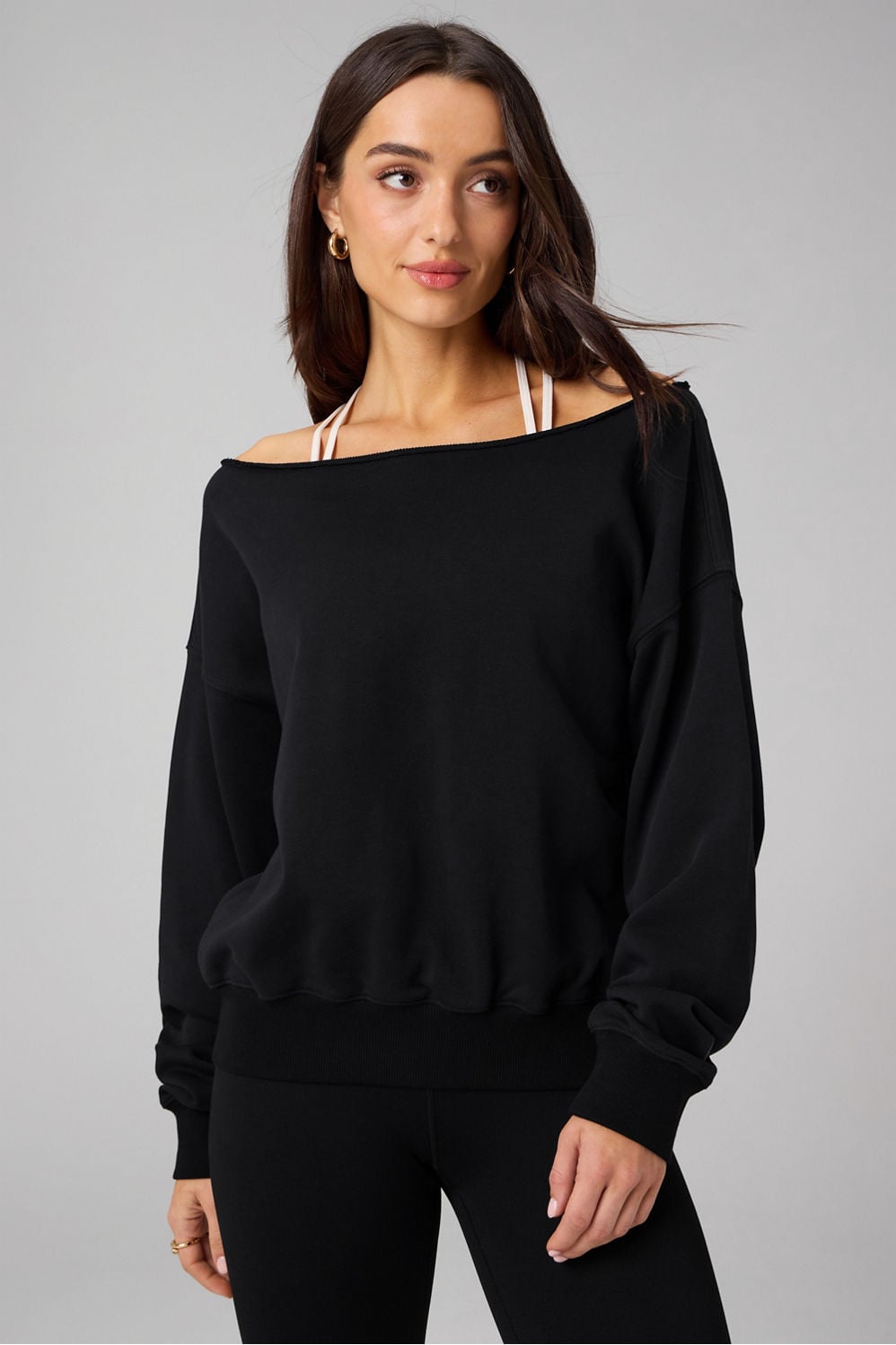 YEAR ROUND TERRY OFF SHOULDER SWEATSHIRT