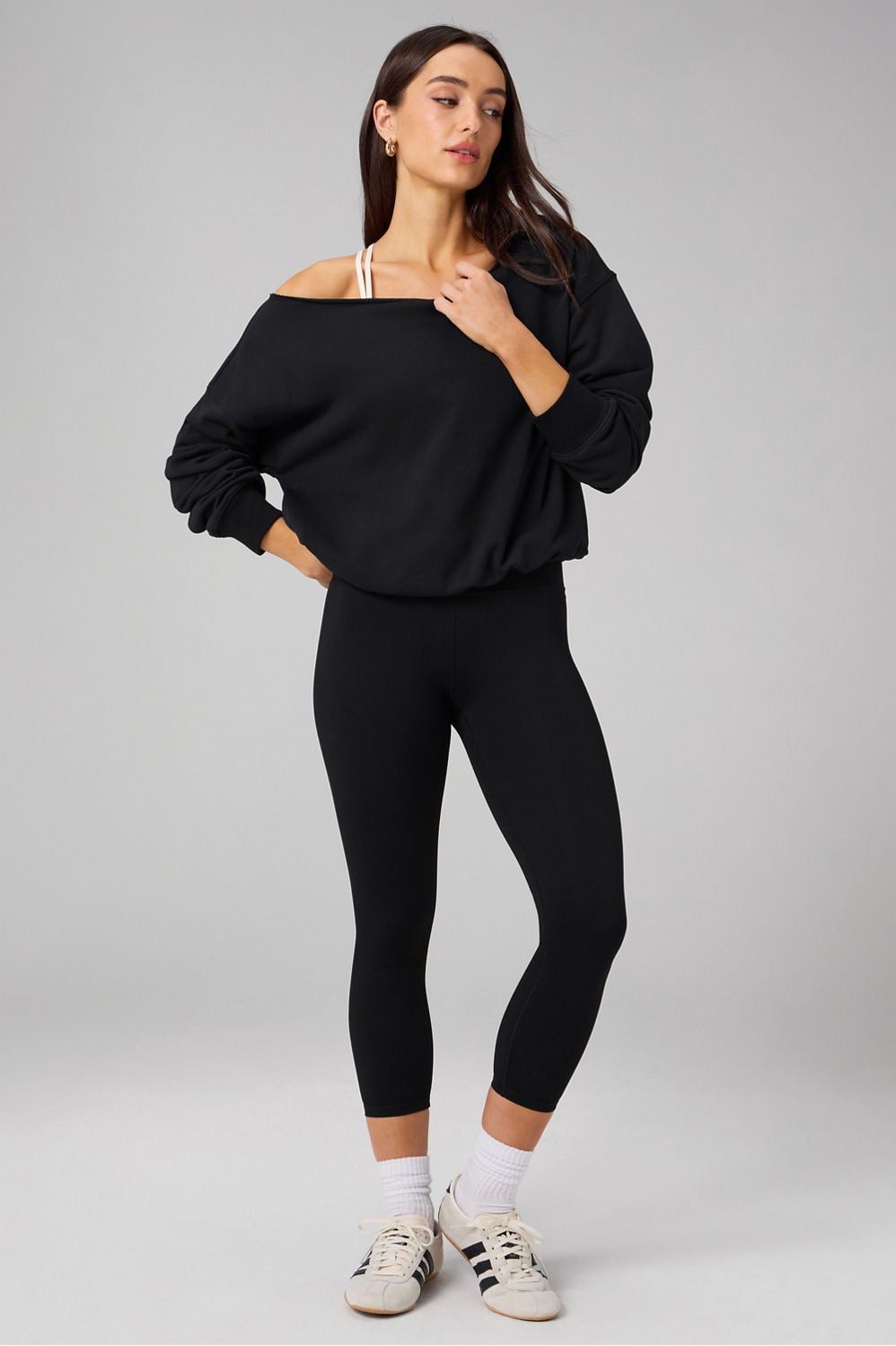 YEAR ROUND TERRY OFF SHOULDER SWEATSHIRT