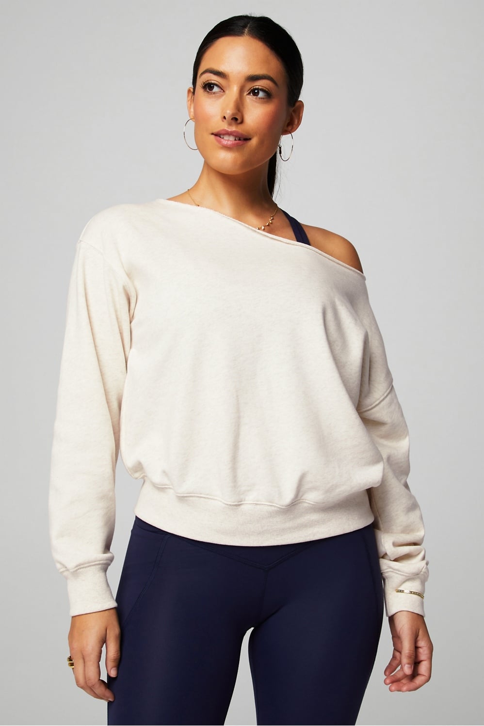 YEAR ROUND TERRY OFF SHOULDER SWEATSHIRT