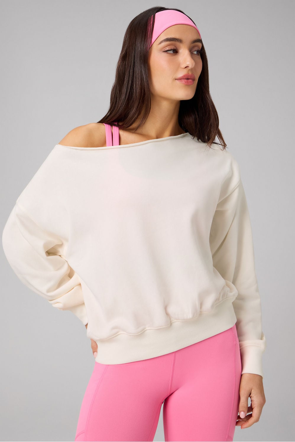YEAR ROUND TERRY OFF SHOULDER SWEATSHIRT