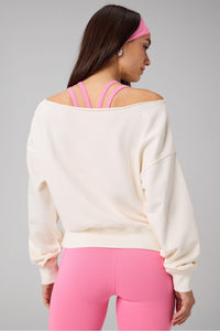 YEAR ROUND TERRY OFF SHOULDER SWEATSHIRT