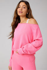YEAR ROUND TERRY OFF SHOULDER SWEATSHIRT