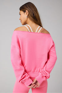 YEAR ROUND TERRY OFF SHOULDER SWEATSHIRT