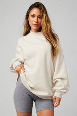 COZY FLEECE OVERSIZED MOCK NECK SWEATSHIRT