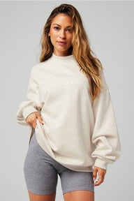 COZY FLEECE OVERSIZED MOCK NECK SWEATSHIRT