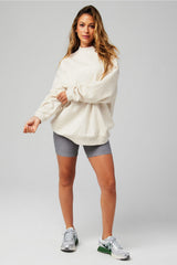 COZY FLEECE OVERSIZED MOCK NECK SWEATSHIRT