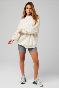 COZY FLEECE OVERSIZED MOCK NECK SWEATSHIRT
