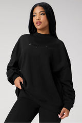 COZY FLEECE OVERSIZED MOCK NECK SWEATSHIRT