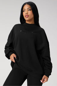 COZY FLEECE OVERSIZED MOCK NECK SWEATSHIRT