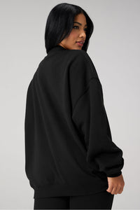 COZY FLEECE OVERSIZED MOCK NECK SWEATSHIRT
