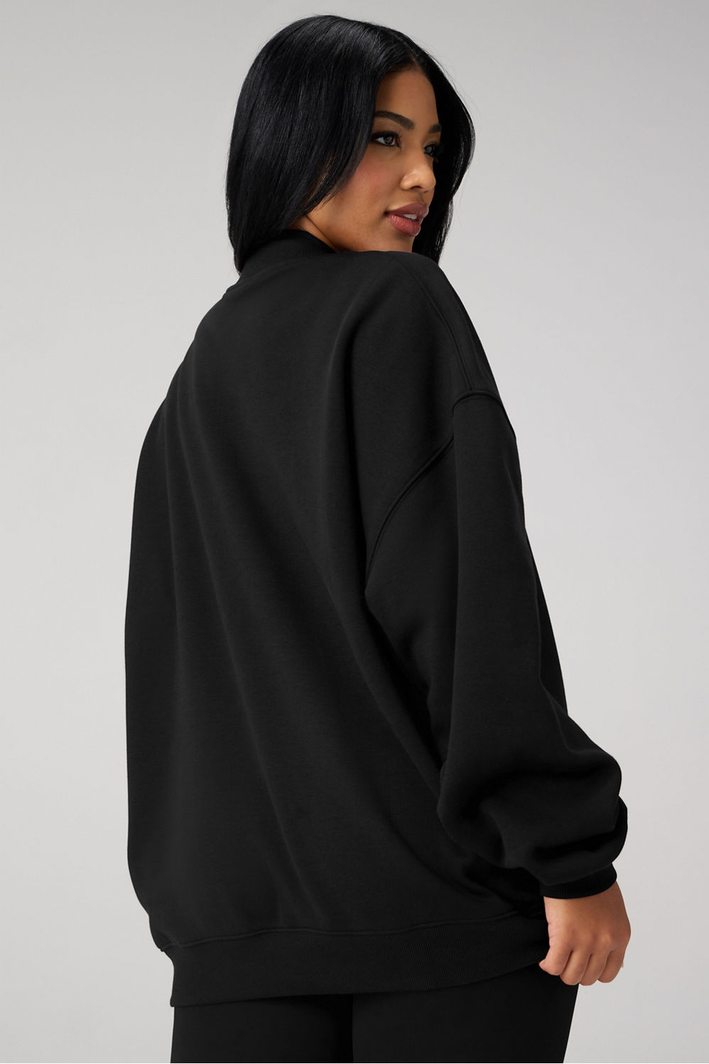 COZY FLEECE OVERSIZED MOCK NECK SWEATSHIRT