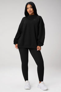 COZY FLEECE OVERSIZED MOCK NECK SWEATSHIRT