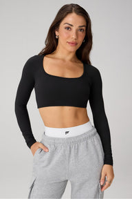 AIRLITE LONG-SLEEVE CROP TOP