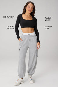 AIRLITE LONG-SLEEVE CROP TOP