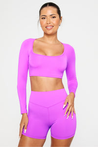 AIRLITE LONG-SLEEVE CROP TOP