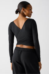 WHISPER CROSSOVER LONG-SLEEVE TOP