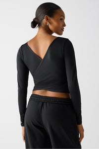 WHISPER CROSSOVER LONG-SLEEVE TOP