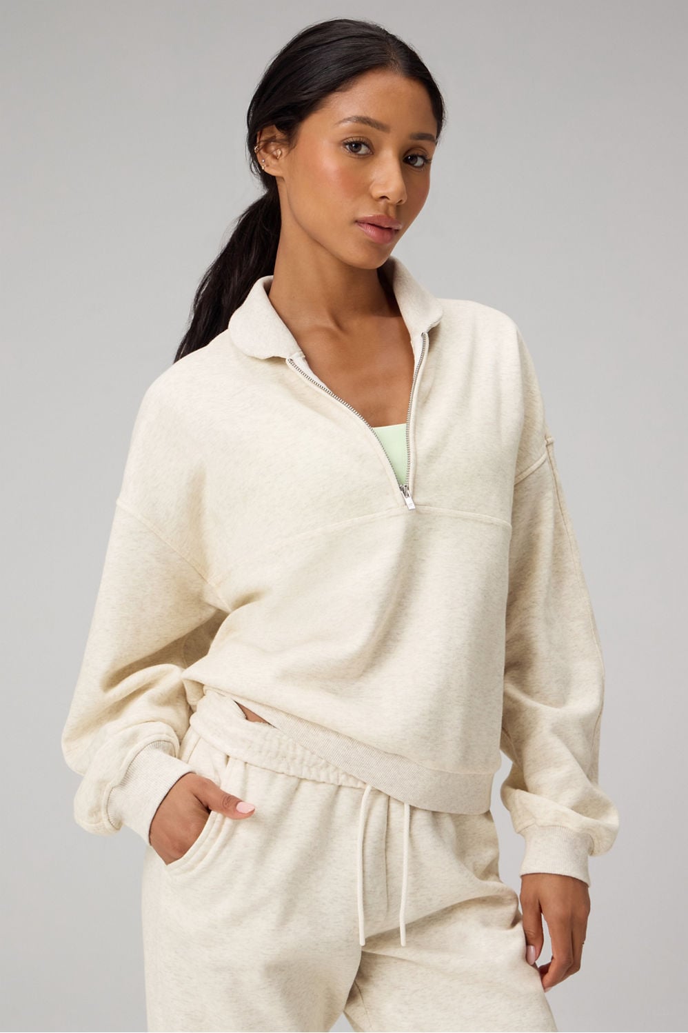 COZY FLEECE RELAXED HALF ZIP