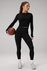 FEATHER TECH+ CROPPED LONG-SLEEVE TOP