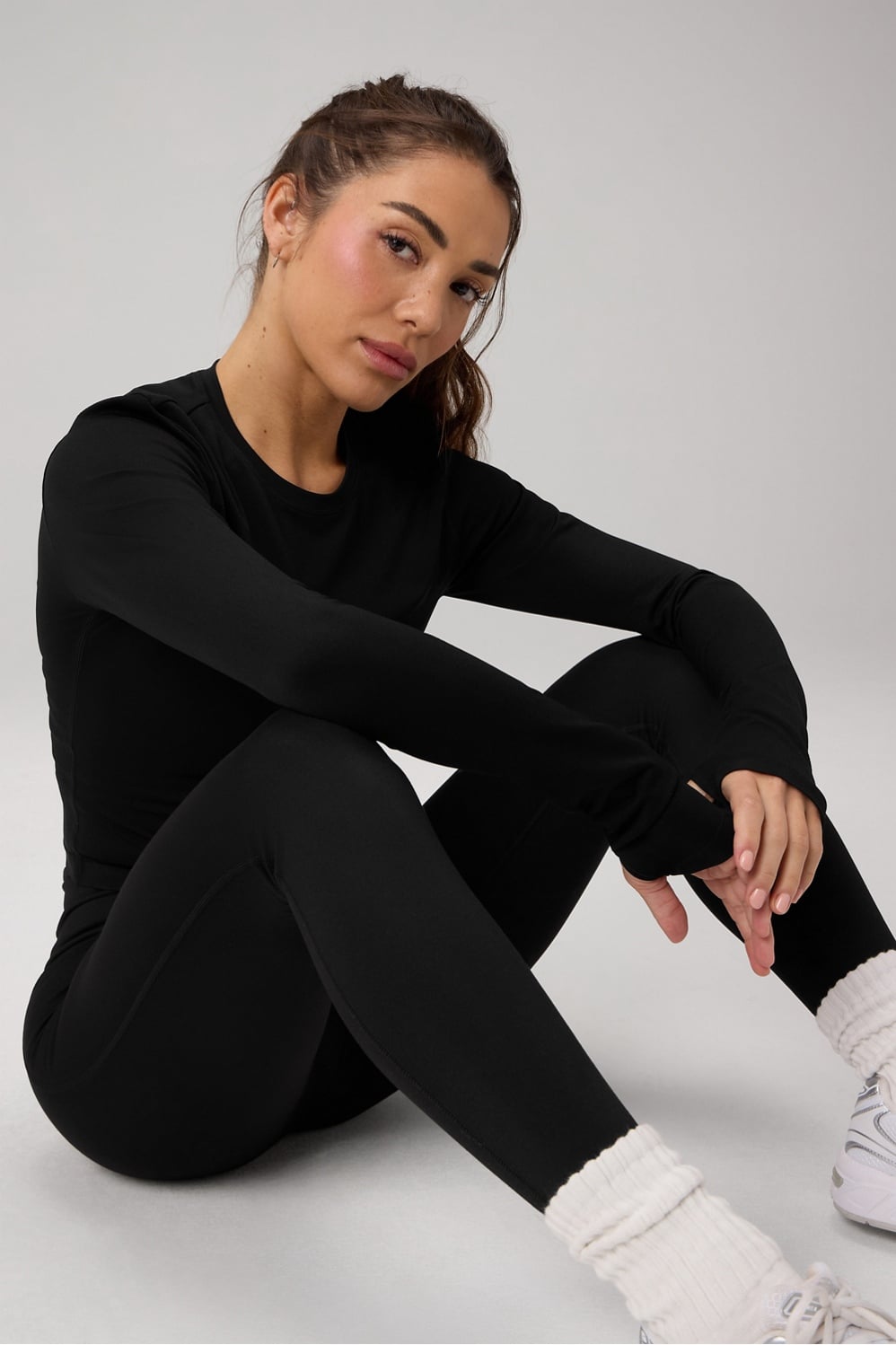 FEATHER TECH+ CROPPED LONG-SLEEVE TOP