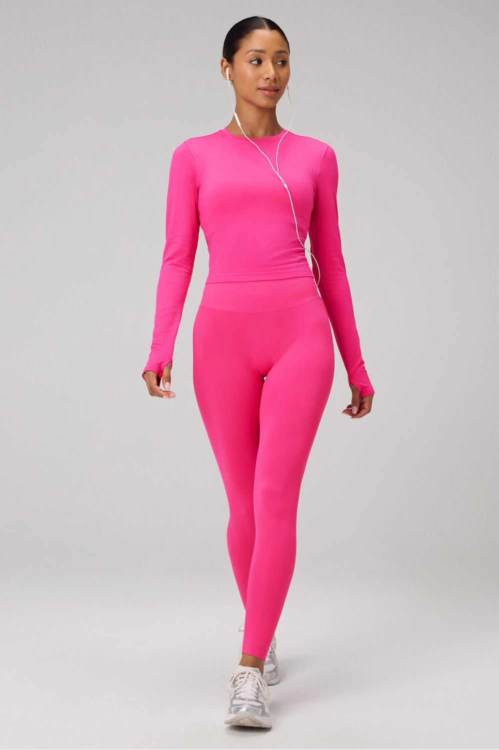 FEATHER TECH+ CROPPED LONG-SLEEVE TOP