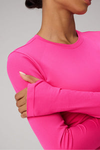 FEATHER TECH+ CROPPED LONG-SLEEVE TOP