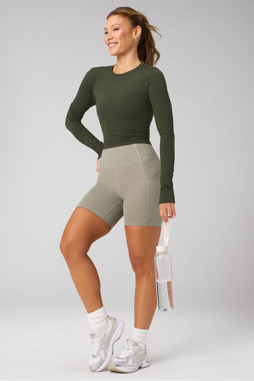 FEATHER TECH+ CROPPED LONG-SLEEVE TOP