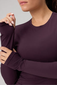FEATHER TECH+ CROPPED LONG-SLEEVE TOP
