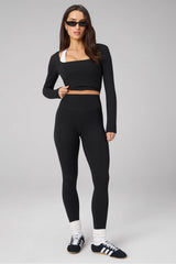 PURELUXE LONG-SLEEVE BUILT-IN BRA TOP