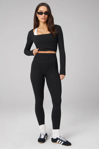 PURELUXE LONG-SLEEVE BUILT-IN BRA TOP