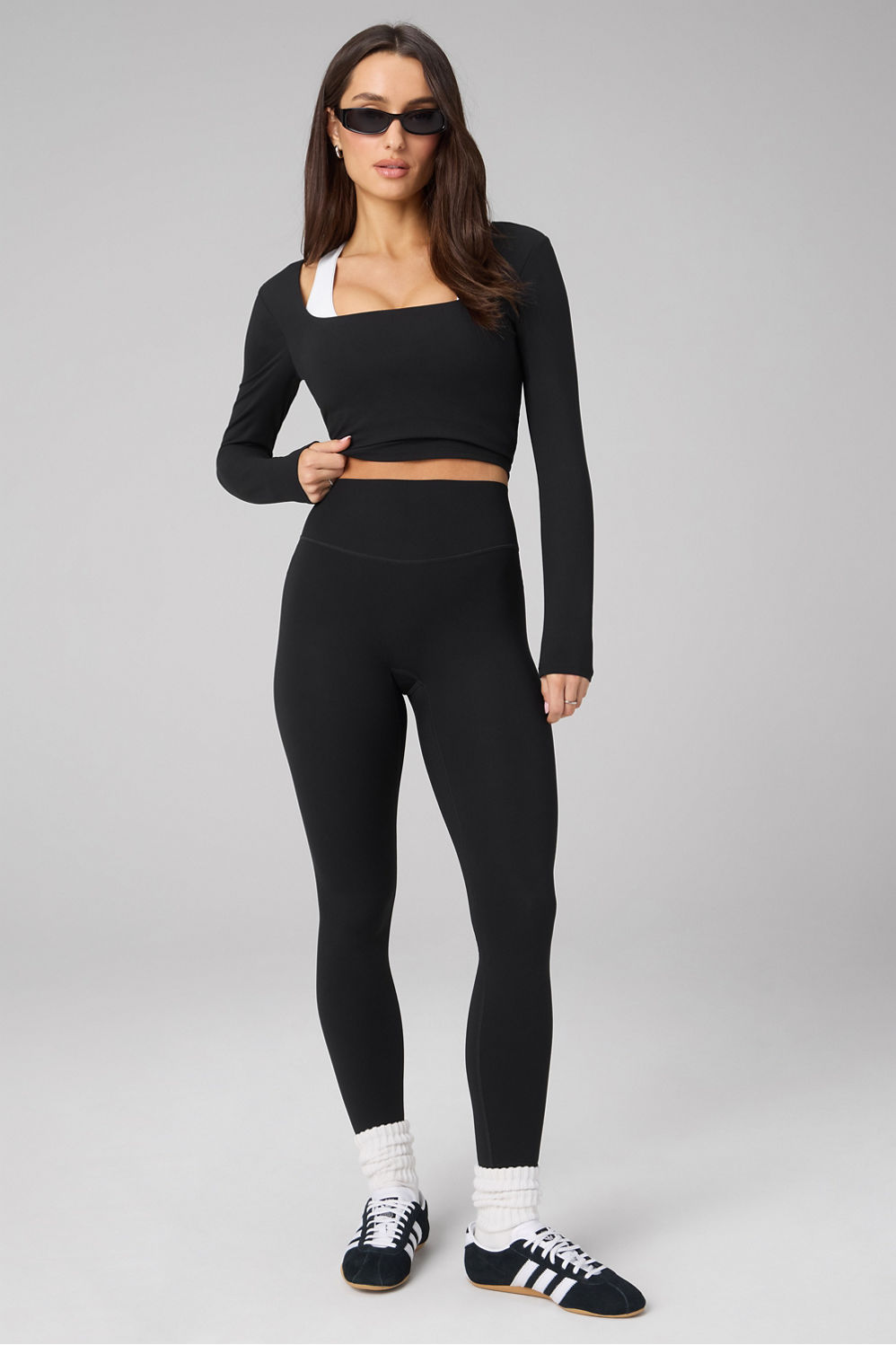PURELUXE LONG-SLEEVE BUILT-IN BRA TOP