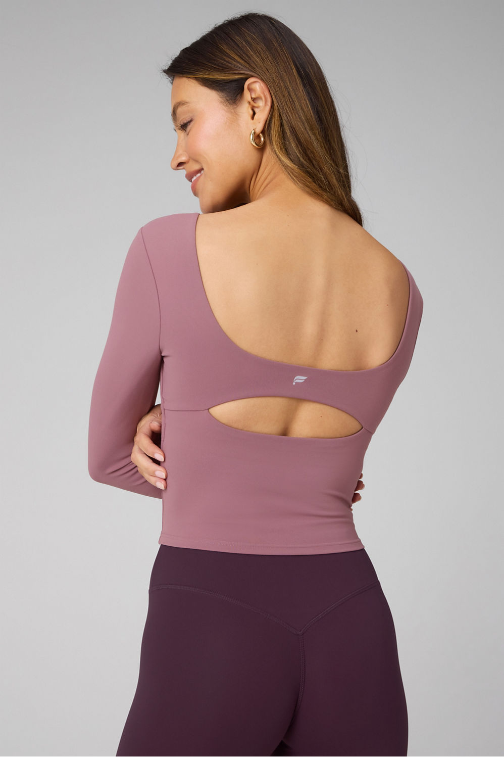 PURELUXE LONG-SLEEVE BUILT-IN BRA TOP