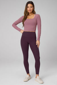 PURELUXE LONG-SLEEVE BUILT-IN BRA TOP
