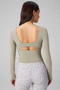 PURELUXE LONG-SLEEVE BUILT-IN BRA TOP
