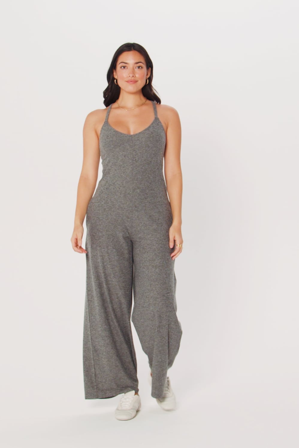 CLOUD JERSEY WIDE LEG ONESIE