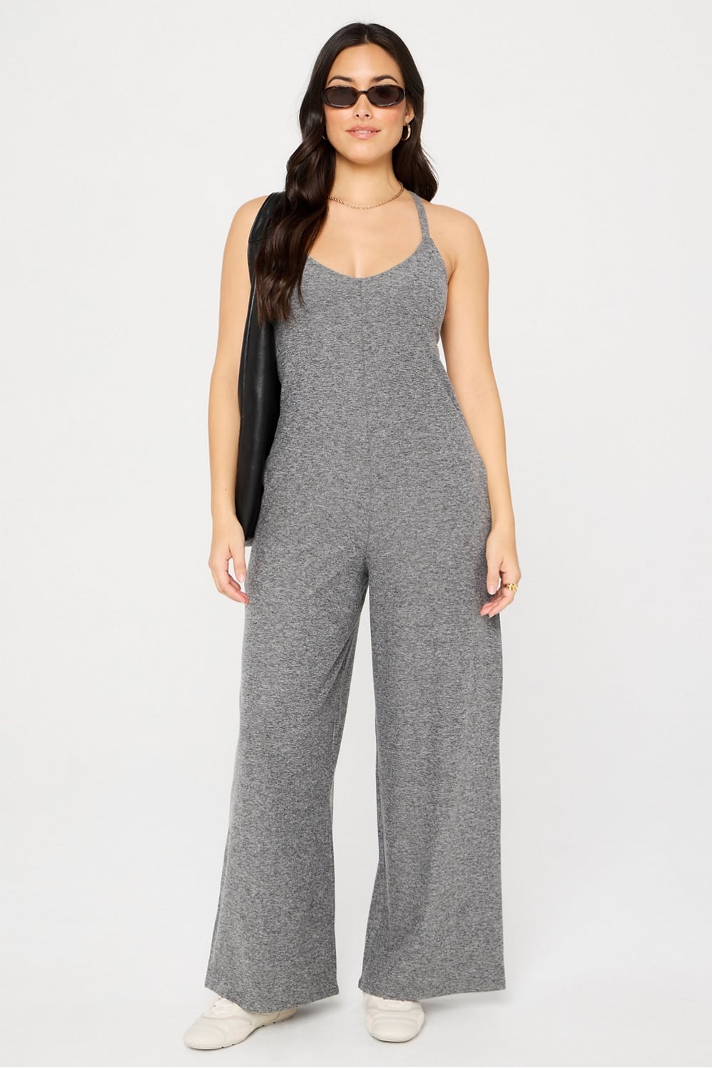 CLOUD JERSEY WIDE LEG ONESIE
