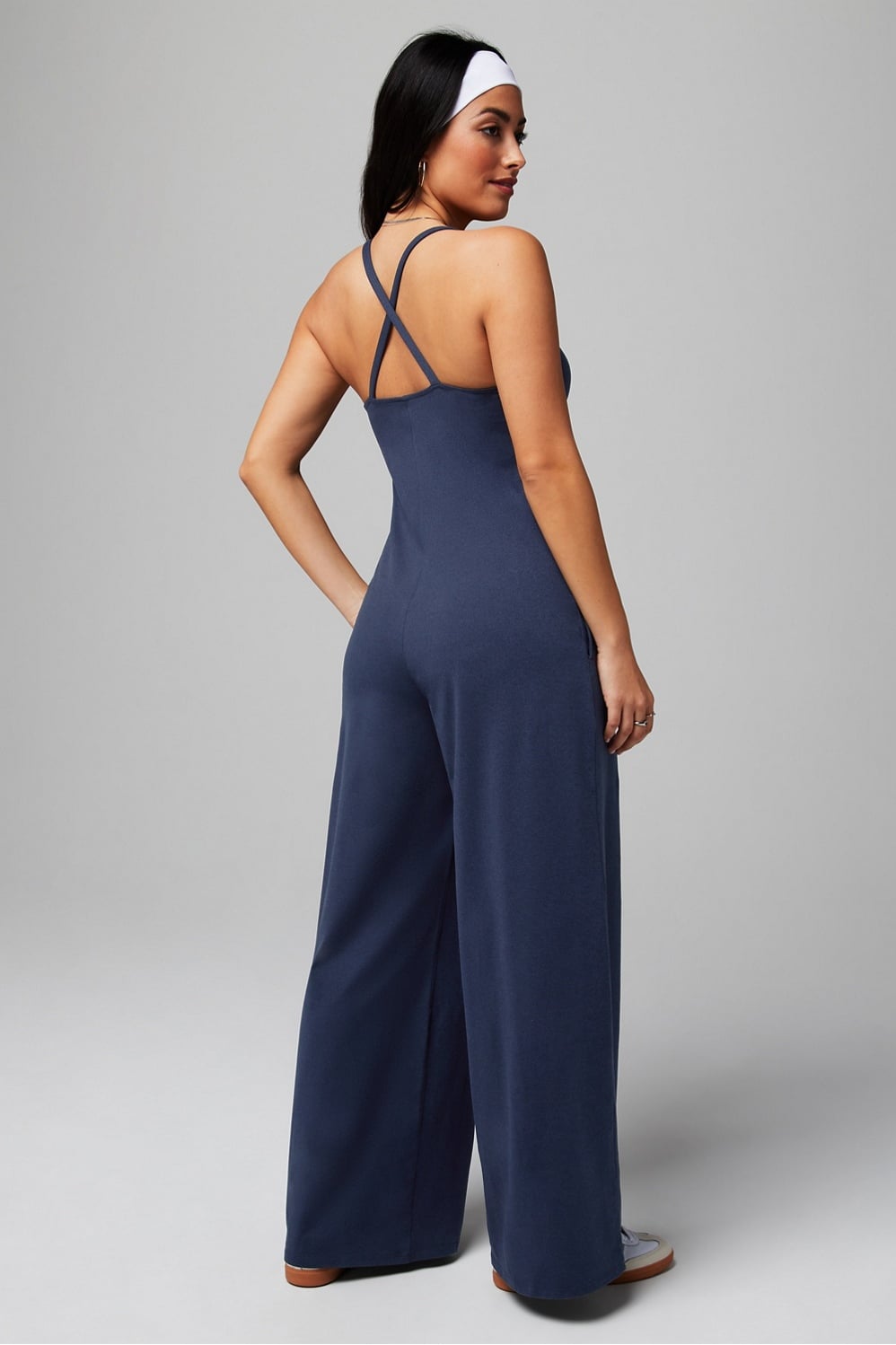 CLOUD JERSEY WIDE LEG ONESIE