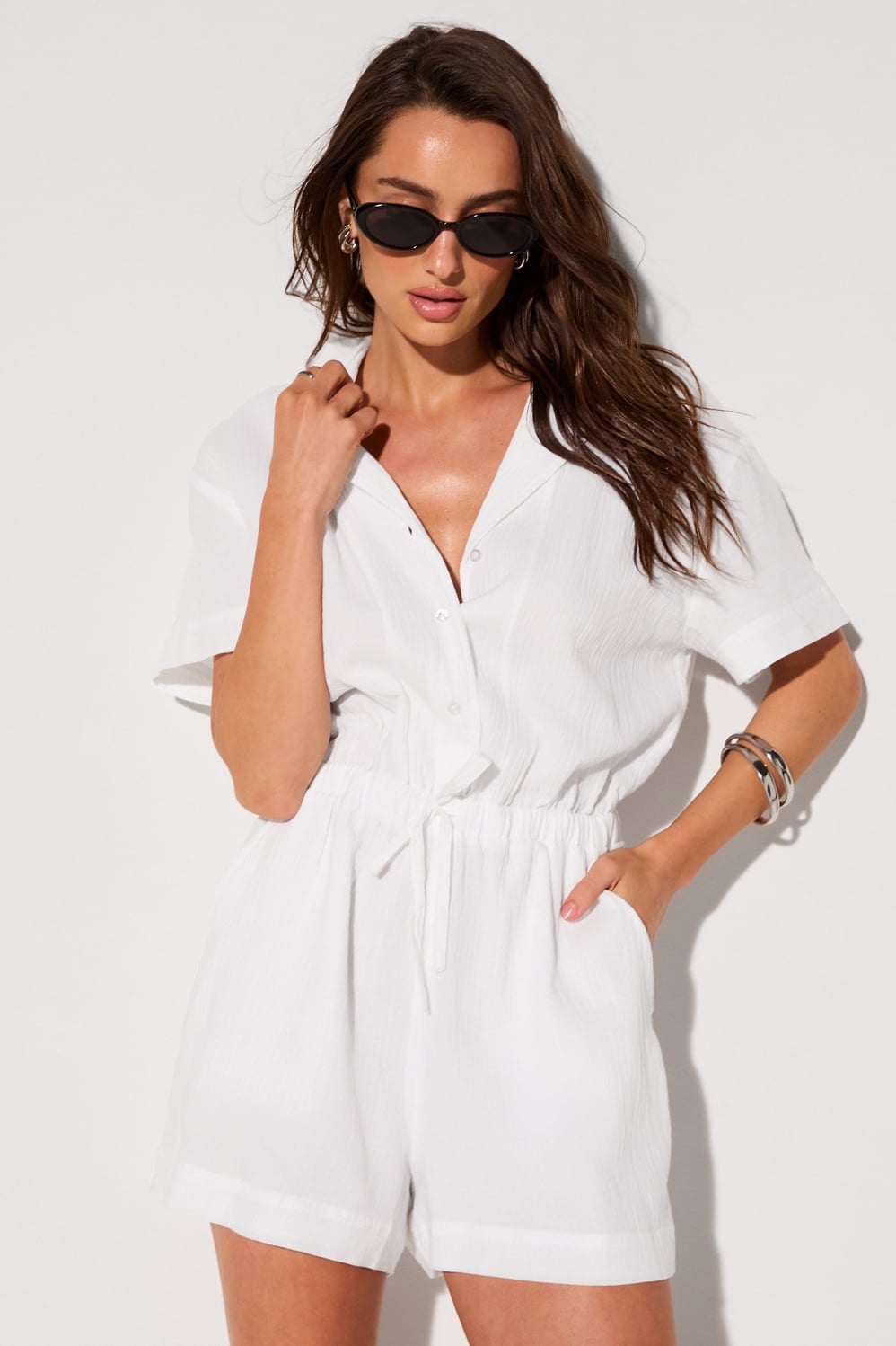COTTON VOILE SHORT ONESIE