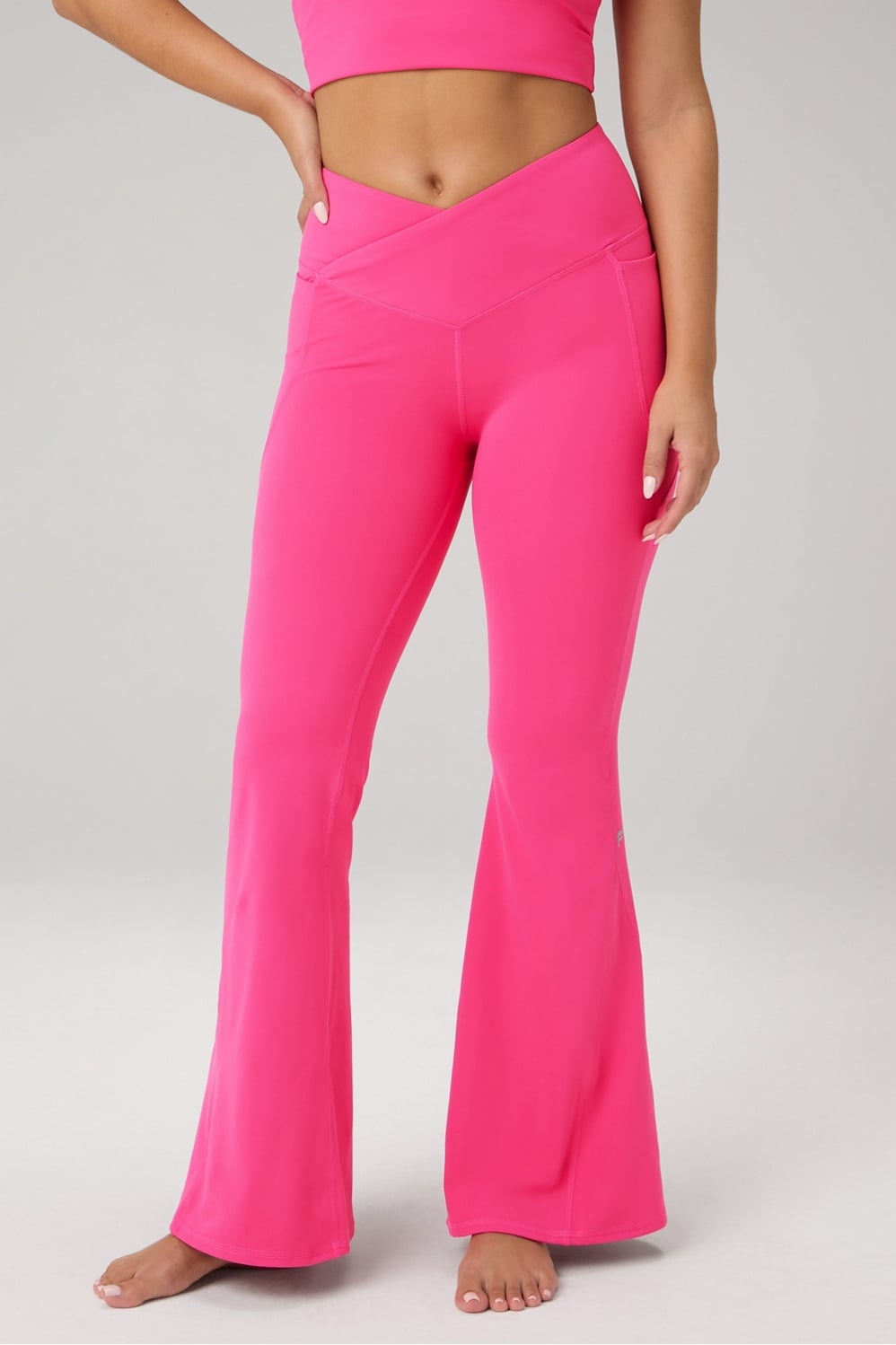 OASIS HIGH-WAISTED CROSSOVER FLARE - SHORT