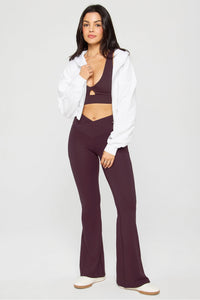 OASIS HIGH-WAISTED CROSSOVER FLARE - SHORT