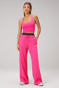 COZY FLEECE WIDE LEG SWEATPANT-SHORT
