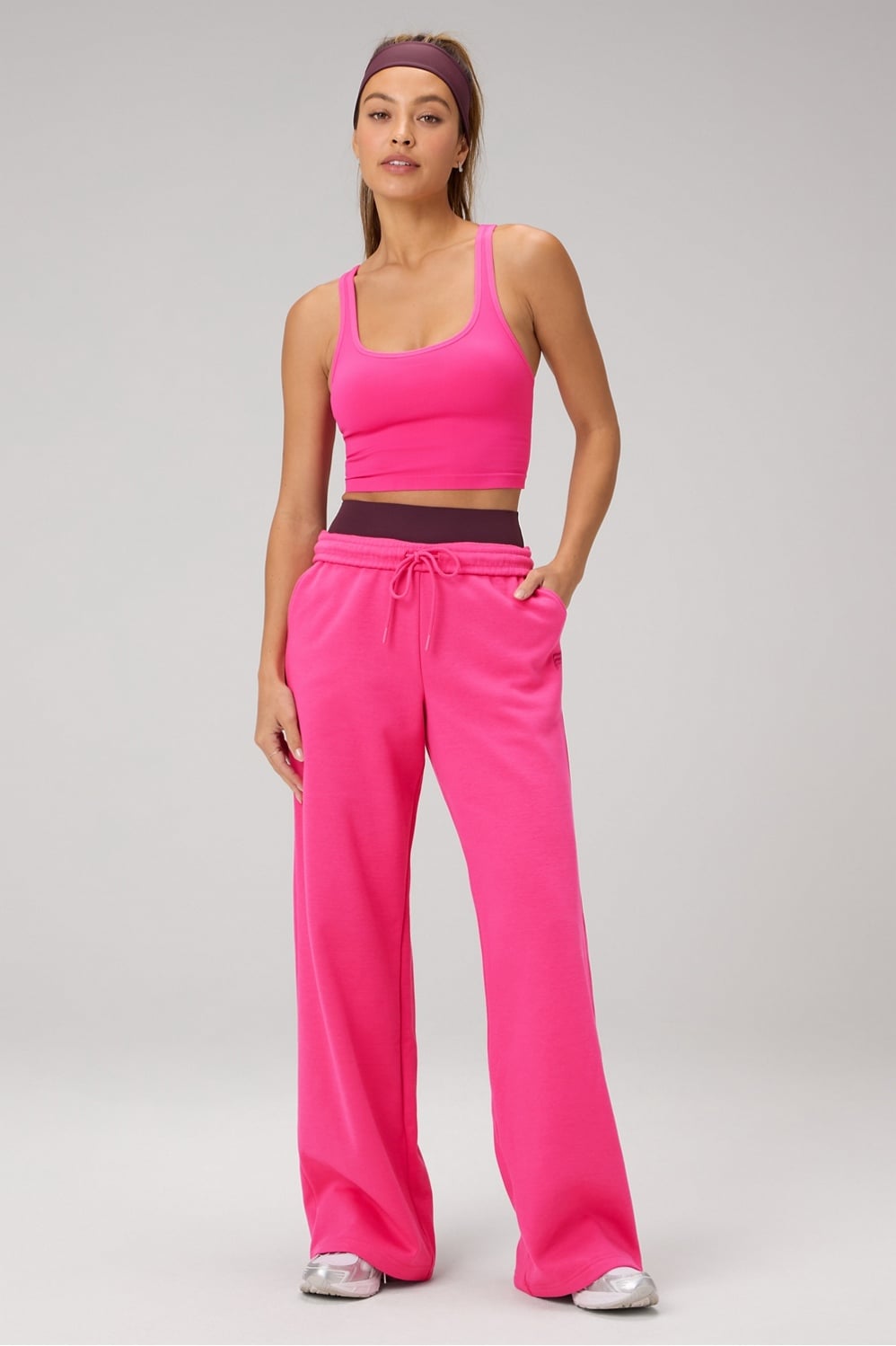 COZY FLEECE WIDE LEG SWEATPANT-SHORT